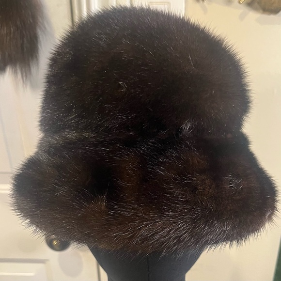 Mink Custom Fedora Buckle Style Elegant Brown Fur Hat, a great accessory main image 6
